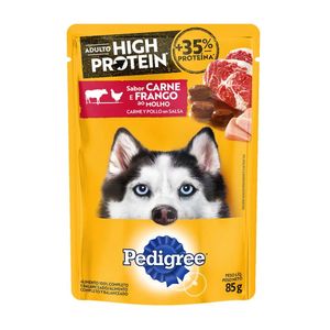 Ração Úmida para Cães Adulto PEDIGREE High Protein Carne e Frango Sachê 85g