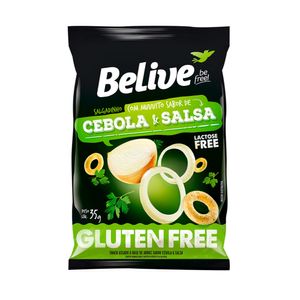 Snack BELIVE Sabor Cebola e Salsa Sem Glúten Embalagem 35g