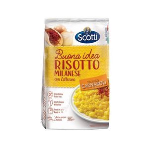 Risoto Scotti Milanese Pré Cozido Carnaroli Sem Glúten Embalagem 210g