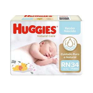 Fraldas Higgies Natural Care Recém Nascido Pacote 34 Unidades