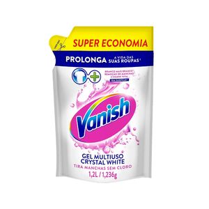 Alvejante Tira Manchas Gel Multiuso VANISH Crystal White Sachê 1,2L