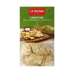 Biscoito Crostini La Pastina Sal Marinho e Alecrim Embalagem 200g