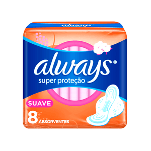 Absorvente Super Proteção ALWAYS Suave com Abas Pacote 8un