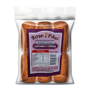 Pãozinho ROSE PÃO Integral com Linhaça e Castanha Pacote 400g