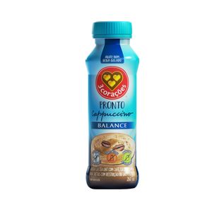 Bebida Láctea UHT 3 CORAÇÕES Balance Cappuccino Zero Lactose Frasco 260ml