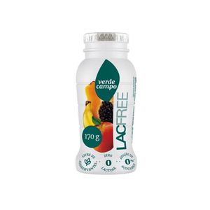 Iogurte Desnatado Zero Lactose VERDE CAMPO Maçã,Banana e Mamão Lacfree Frasco 170g