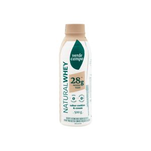 Iogurte Desnatado Zero Lactose Cookies & Cream Verde Campo Natural Whey 28g de Proteína Garrafa 500g