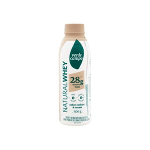 Iogurte Desnatado Zero Lactose Cookies & Cream Verde Campo Natural Whey 28g de Proteína Garrafa 500g