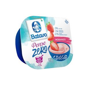 Iogurte Grego Zero Açúcar BATAVO Sabor Morango Pote 100g