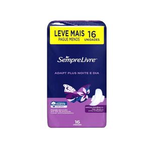 Absorvente Suave com Abas SEMPRE LIVRE Adapt Plus Noite e Dia 16un