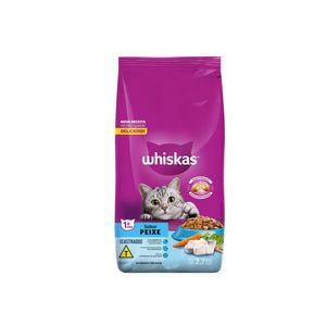 Ração para Gato Adultos Whiskas Sabor Peixe Embalagem 2,7kg