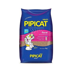 Areia Higiênica Pipicat Floral para Gatos Embalagem 4kg