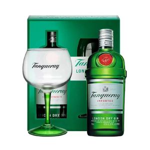 Kit Gin TANQUERAY London Dry 750ml 1un ,Taça Gin TANQUERAY Personalizado 1un