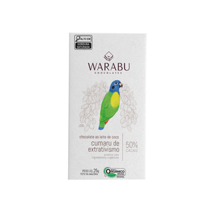 Chocolate Orgânico Warabu Cumaru de Extrativismo 50% Cacau Tablete 70g