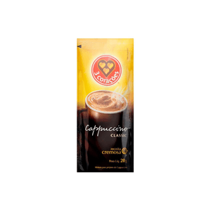 Cappuccino Solúvel 3 Corações Sabor Classic Sachê 20g