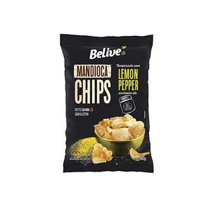 Chips de Mandioca Belive Sabor Limon Pepper Embalagem 50g