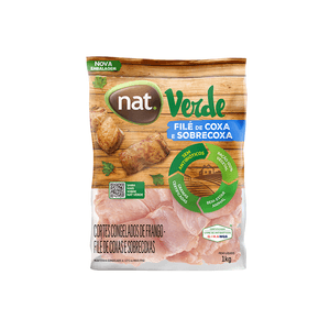 Filé de Coxa de Sobrecoxa de Frango Nat Verde Embalagem 1kg