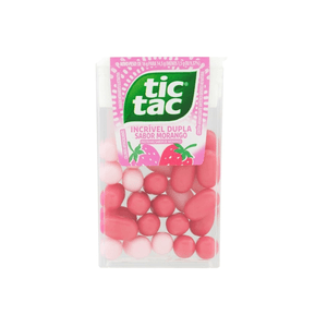 Pastilhas Tic Tac Sabor Morango Embalagem 14,5g