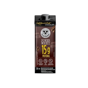 Bebida Láctea Power Whey 3 Corações 15g de Proteínas Sabor Chocolate Caixa 250ml