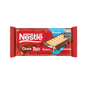 Biscoito com Chocolate Nestlé Recheio ao Leite Embalagem 90g