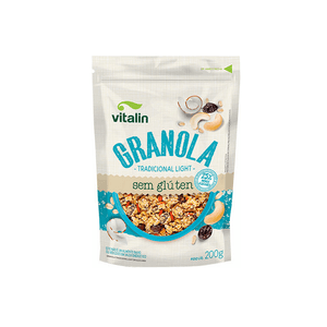 Granola Light Vitalin Integral Sabor Tradicional Embalagem 200g