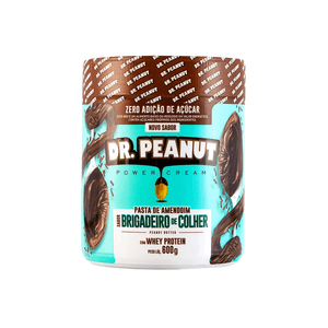 Pasta de Amendoim Dr. Peanut Cookies & Cream com Whey Protein Pote 650g