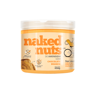 Pasta de Amendoim Naked Nuts Zero Açúcar Sabor Chocolate Branco Pote 300g