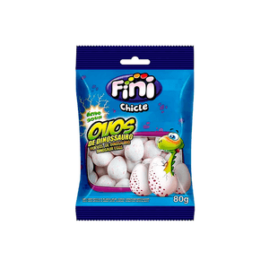 Goma de Mascar Tutti Frutti Fini com Morango Ovos de Dinossauro Embalagem 80g