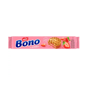 Biscoito Recheado Bono Sabor Morango Embalagem 90g