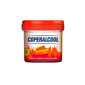 Acendedor 80° Coperalcool Contém 4 Tabletes de Àlcool Sólido Pote 60g