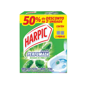 Pedra Perfumada Sanitária Harpic Fragrância Pinho Contém 2 Unidades