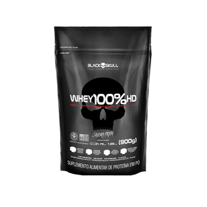 Suplemento Alimentar Black Skull Whey 100% Sabor Chocolate Embalagem 900g