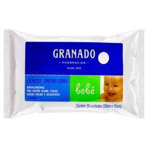Lenço Umedecido Lavanda Granado Bebê Pacote 50 Unidades