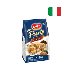 Mini Biscoito Wafer Recheado Lago Party Sabor Chocolate Embalagem 125g