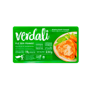 Filé Sem-Frango Verdali Sem Glúten Sabor Natural da Carne Vegetal Embalagem 230g