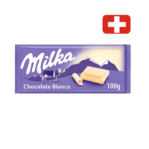 Chocolate Suíço em Barra Milka Sabor Chocolate Branco Embalagem 100g