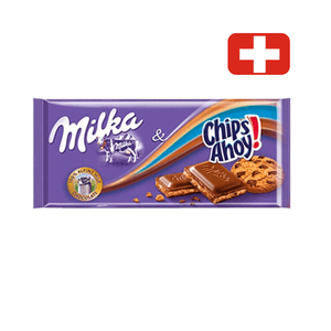 Chocolate Suíço em Barra Ao Leite Milka Sabor Chips Ahoy Embalagem 100g