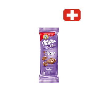 Chocolate Suíço Milka Sabor Leger ao Leite Embalagem 50g