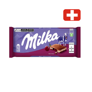 Chocolate Suíço em Barra Milka Sabor Cherry Cream Embalagem 100g