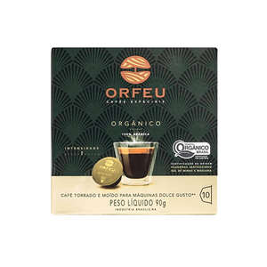 Café em Cápsula Torrado e Moído ORFEU Orgânico Contém 10 Cápsulas caixa 90g