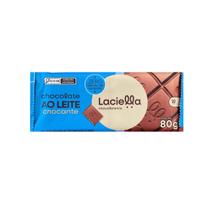 Chocolate ao Leite Cracante Zero Açúcar Laciella Embalagem 80g