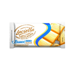 Chocolate Branco Zero Açúcar Laciella Embalagem 80g