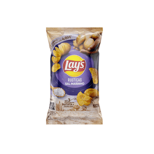 Batata Palha Lays Elma Chips Sabor Rústica com Sal Marinho Embalagem 68g