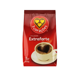 Cafe Torrado e Moído 3 Corações Extra Forte Embalagem 250g