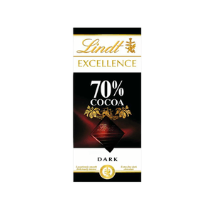 Chocolate em Barra Excellence Lindt com 70% Cacau Embalagem 100g