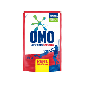 Lava Roupas Líquido OMO Lavagem Perfeita Refil Econômico Embalagem 900ml