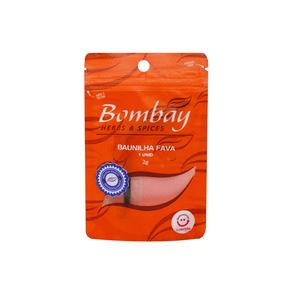 Tempero Baunilha Fava Bombay Embalagem 2g