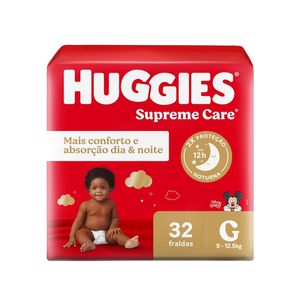 Fralda Descartável Infantil HUGGIES Supreme Care G Pacote 32 Unidades