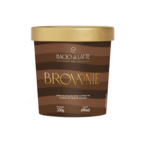 Sorvete Cremoso Bacio Di Latte Sabor Brownie Pote 490ml