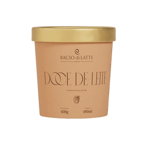 Sorvete Cremoso Bacio Di Latte com Doce de Leite Pote 490ml